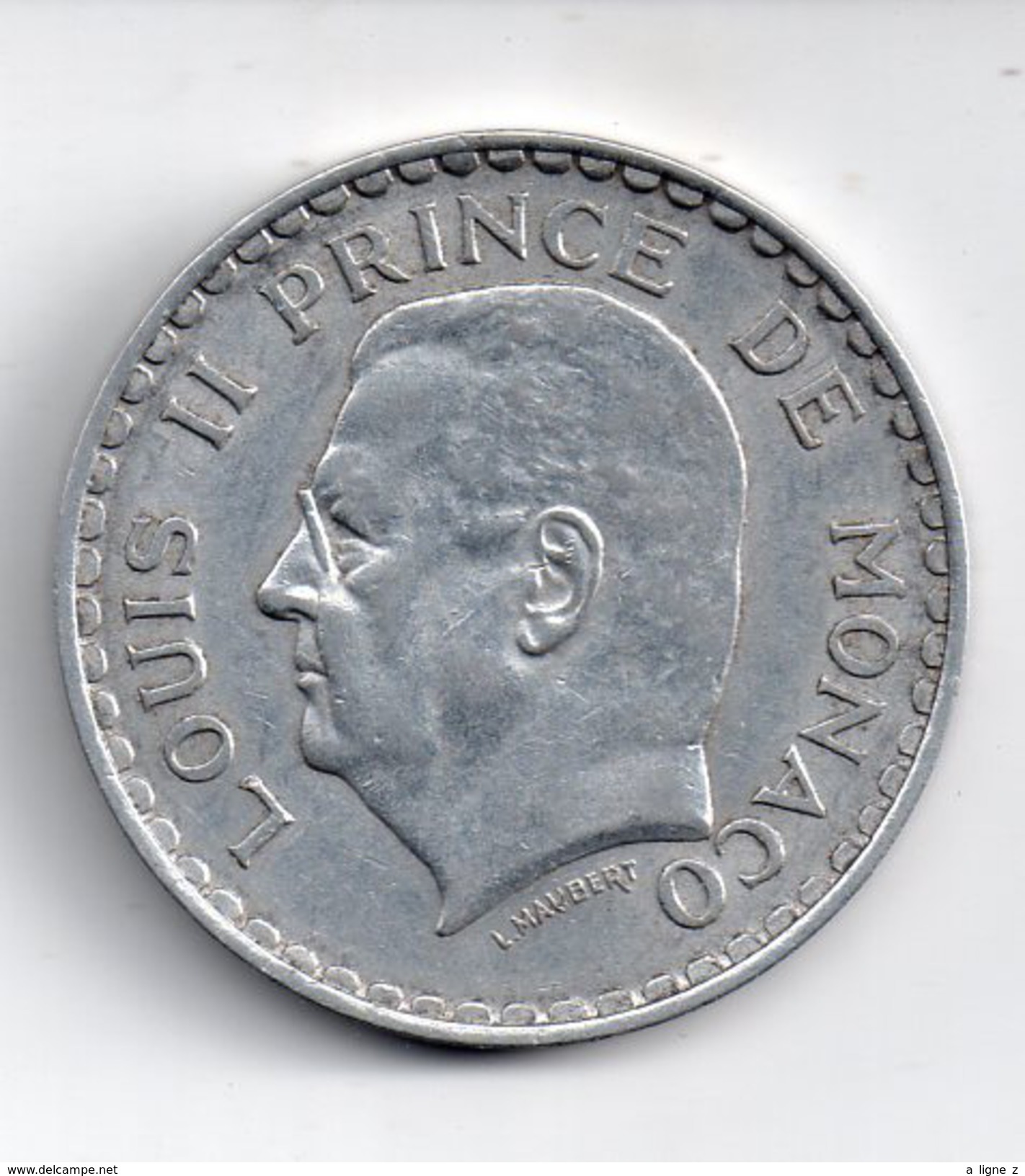 REF 1  : Monnaie MONACO 5 Francs Alu 1945 - 1922-1949 Louis II