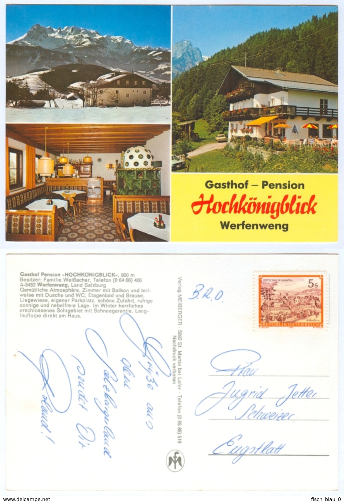 AK Salzburg 5453 Werfenweng Im Pongau Gasthof Pension Hochkönigblick Österreich Gasthaus Familie Weißacher Tennengebirge - Werfen