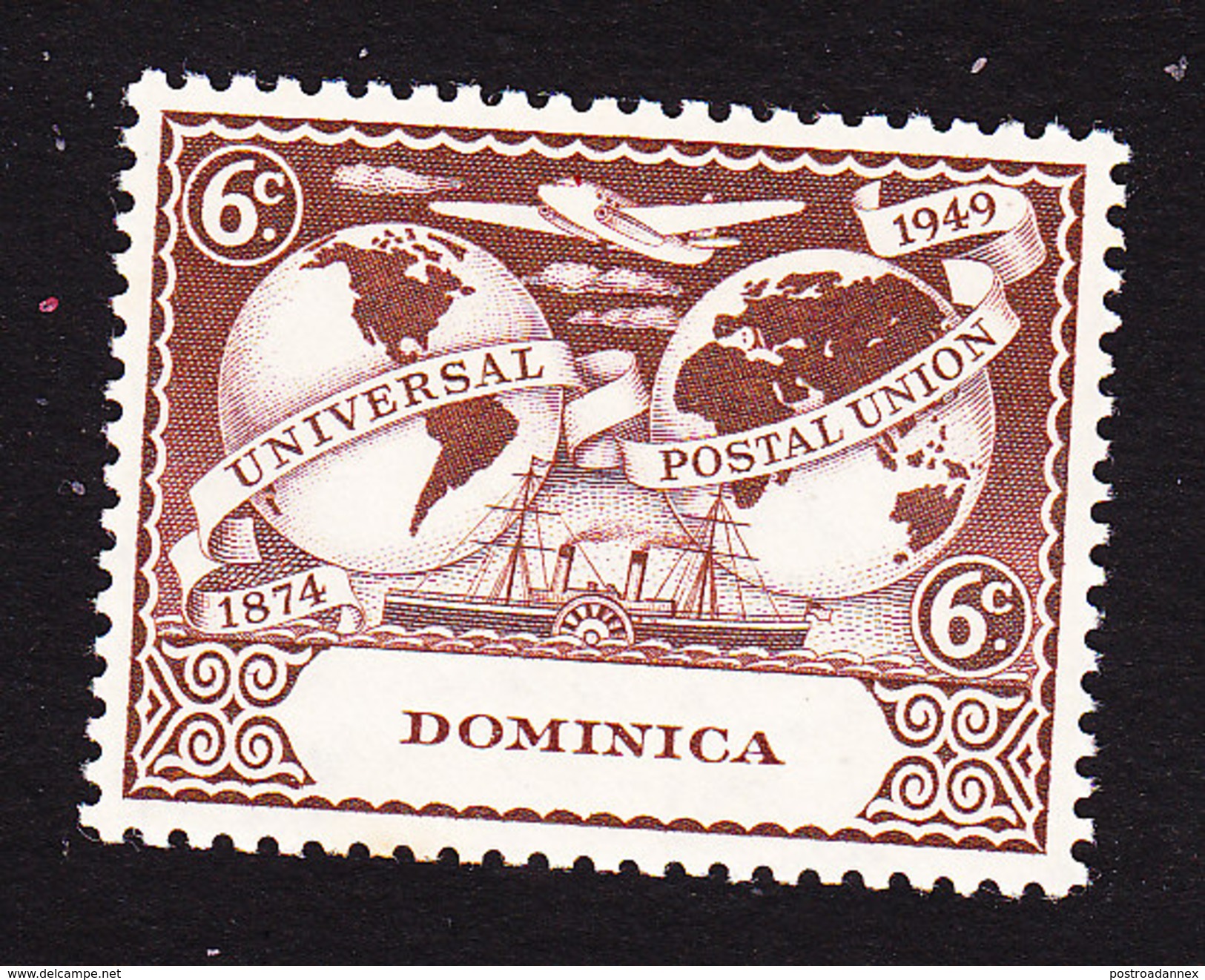 Dominica, Scott #117, Mint Hinged, UPU, Issued 1949 - Dominica (...-1978)