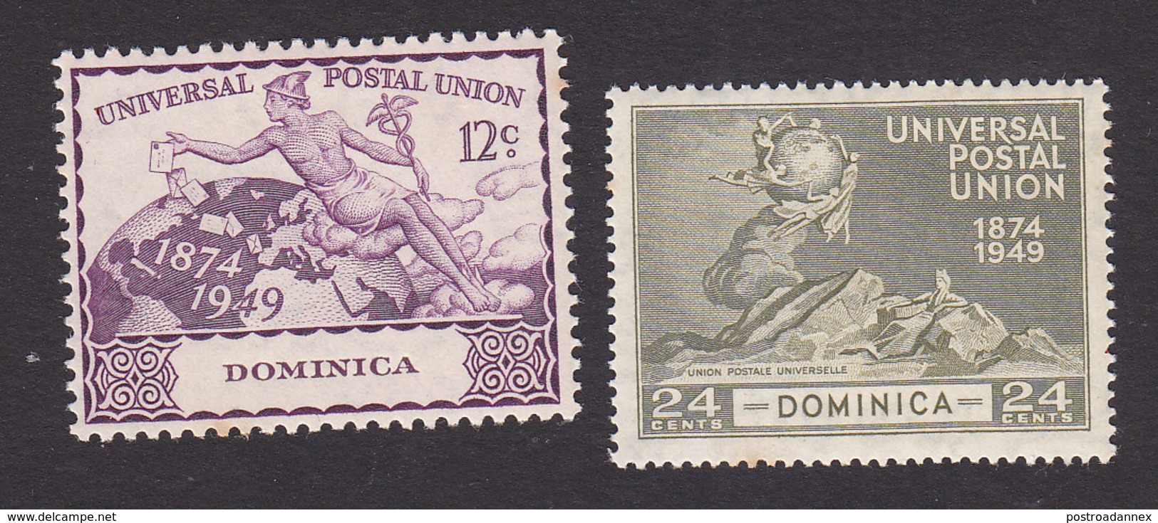 Dominica, Scott #118-119, Mint Hinged, UPU, Issued 1949 - Dominica (...-1978)