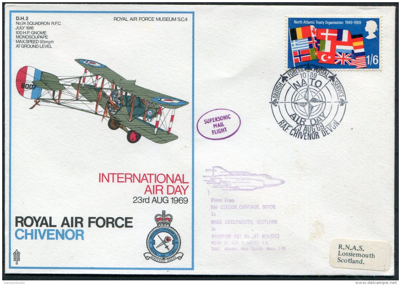 1969 GB Royal Air Force Museum Cover SC4 / RAF Chivenor BFPS NATO - Covers & Documents