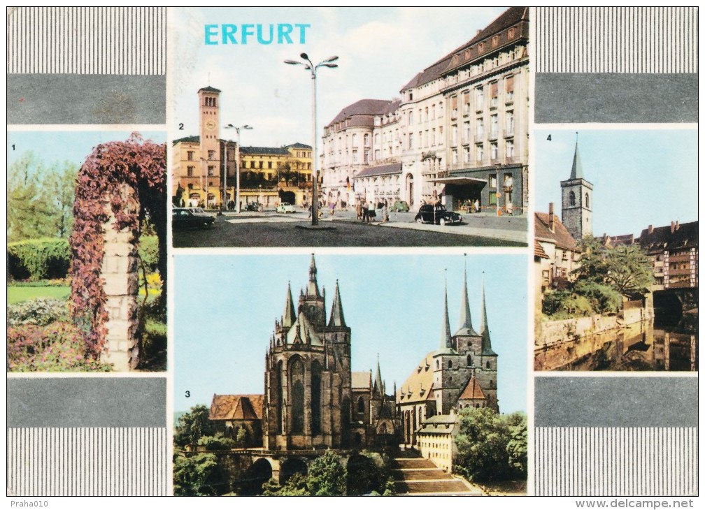 K9777 - DDR (1966) Eisenach 2: Wartburg; 70 Years Of Automotive Construction In Eisenach (postcard Erfurt) Tariff: 10 Pf - Autos