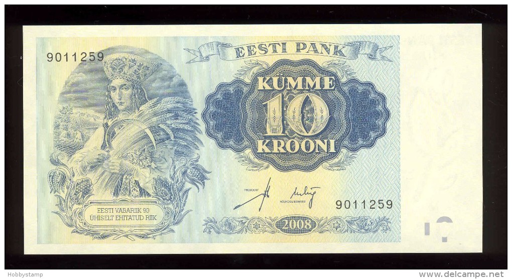 Estonia 2008 10 Krooni P-90 Commemorative Issue UNC - Estonia