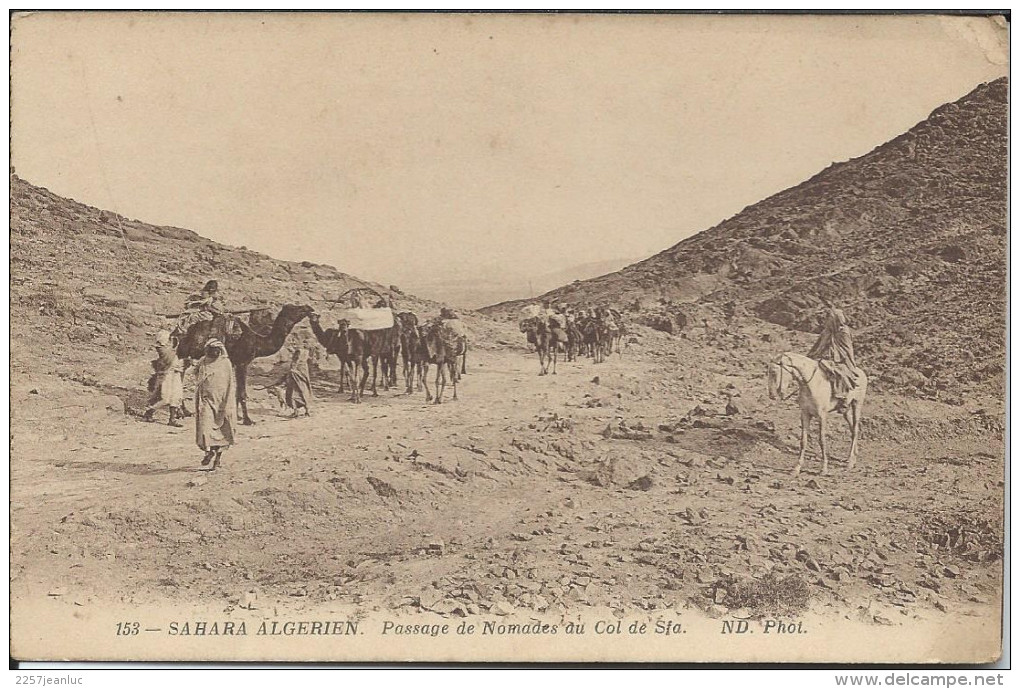 CP - Sahara Algerien Passage De Nomades Au Col De Sfa - 1919 - Scene & Tipi