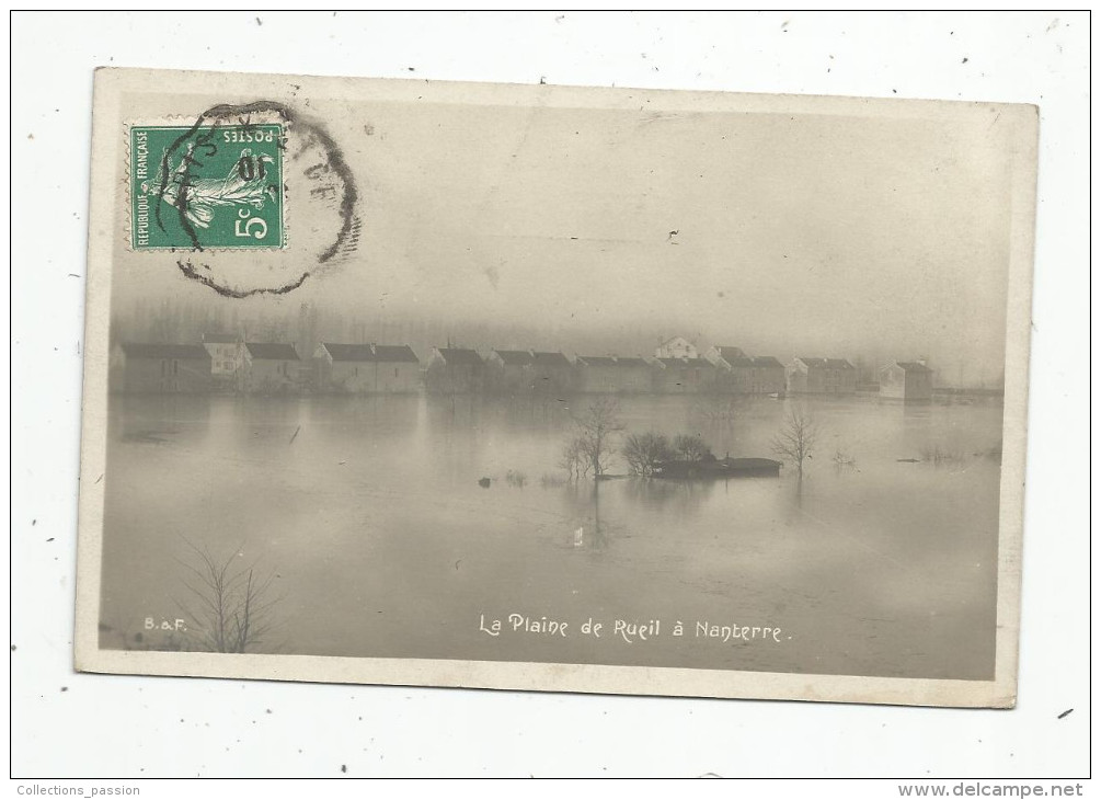 Cp , 92 , CRUE DE LA SEINE , La Plaine De RUEIL à NANTERRE , Voyagée 1910 - Rueil Malmaison