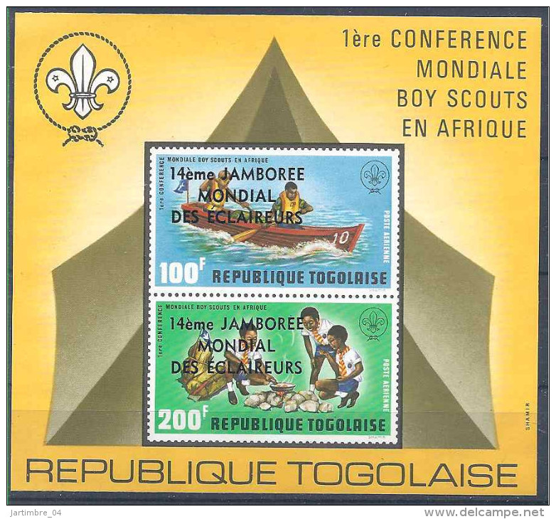 1975 TOGO BF 91** Scoutisme Surchargé Jamboree, Bateau - Togo (1960-...)