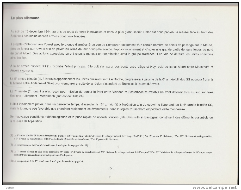 Ardennes 44-45 -Résumé Des Opérations Militaires Dans La Région De La Roche-en-Ardenne Par Charles Nollomont -1994 - Oorlog 1939-45