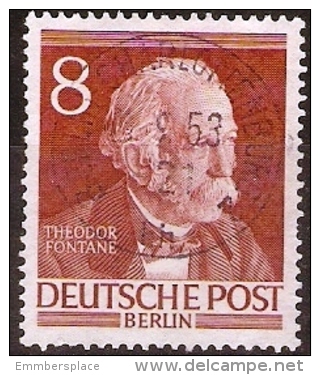 West Berlin - 1952 Theodor Fontane 8pf Used  SG B94  Sc 9N87 - Used Stamps