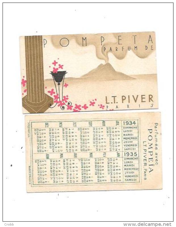 9422 -  Carte Parfumée, POMPEIA De LT PIVER , PARIS, Calendrier 1934 Au Verso - Non Classés