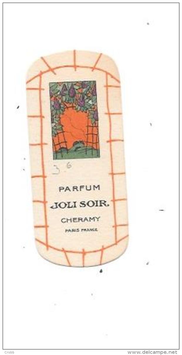 9426- Carte Parfumée JOLI SOIR De CHERAMY , PARIS - Zonder Classificatie