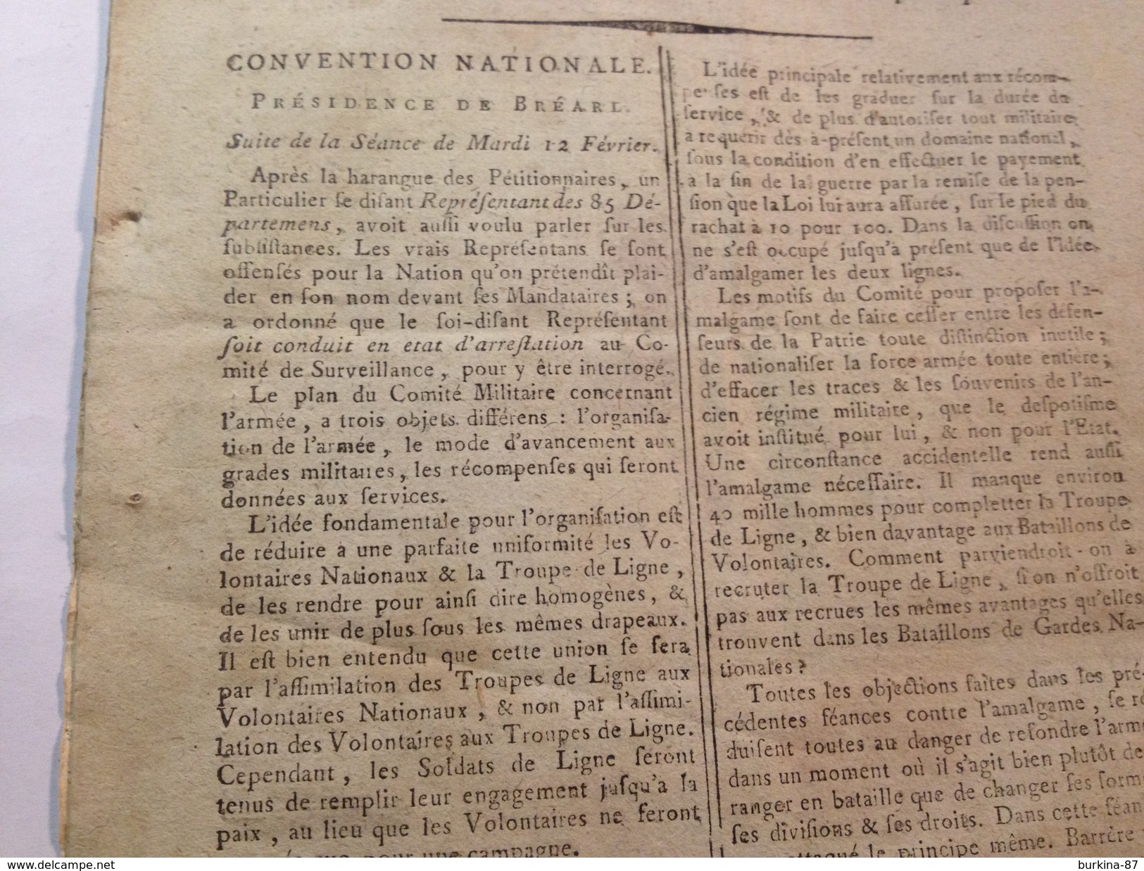 JOURNAL DE PARIS, NATIONAL , JEUDI 14 FÉVRIER 1793 , AN II DE LE REPUBLIQUE - Journaux Anciens - Avant 1800