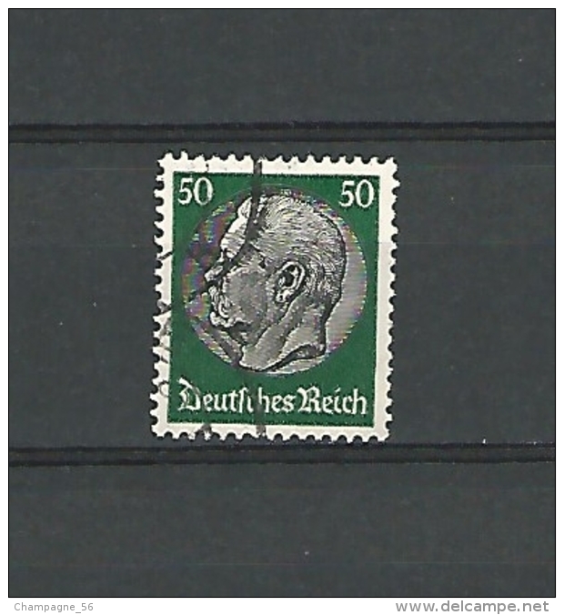 ALLEMAGNE EMPIRE IIIe REICH 1933 / 36 FILIGRANE E N° 496 ( 50 P VERT ET NOIR  DEUTFCHES REICH  OBLITÉRÉ YVERT 0.50 € - Used Stamps