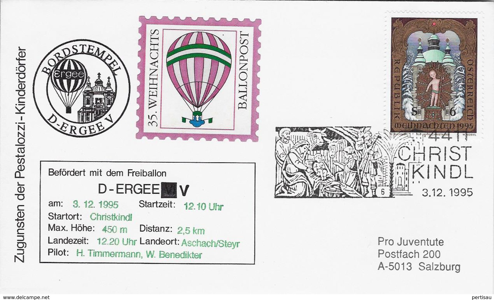 Ballonpost Christkindl 1995 - Lettres & Documents