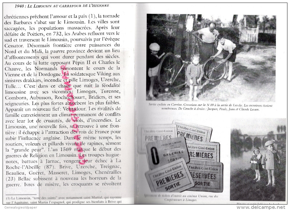 87-19-23- 1940-LE LIMOUSIN AU CARREFOUR DE L' HISTOIRE-CLAUDE LACAN-GUERRE 39-45-RESISTANCE-MAQUIS-ROLAND DUMAS-POPELIER - Limousin