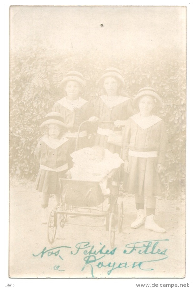 Nos Petites Filles à Royan 1912 écrite TB (photo Un Peu Pâle) Poussette Landeau - Royan