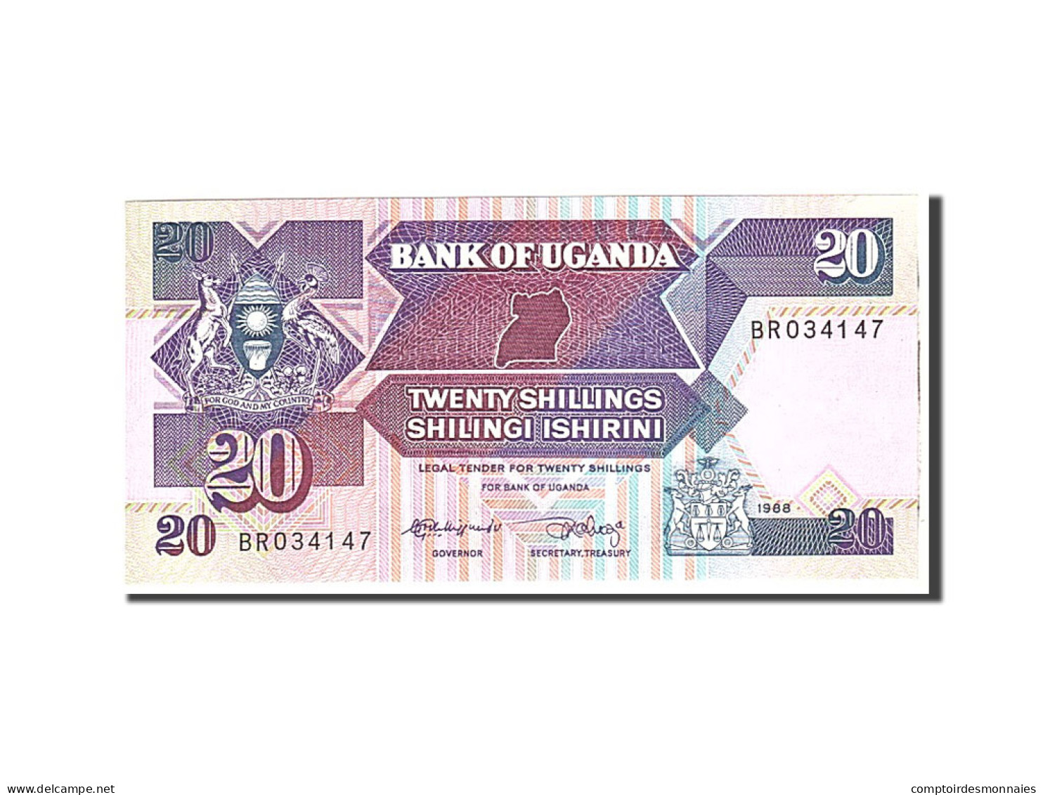 Billet, Uganda, 20 Shillings, 1988, Undated, KM:29b, NEUF - Ouganda