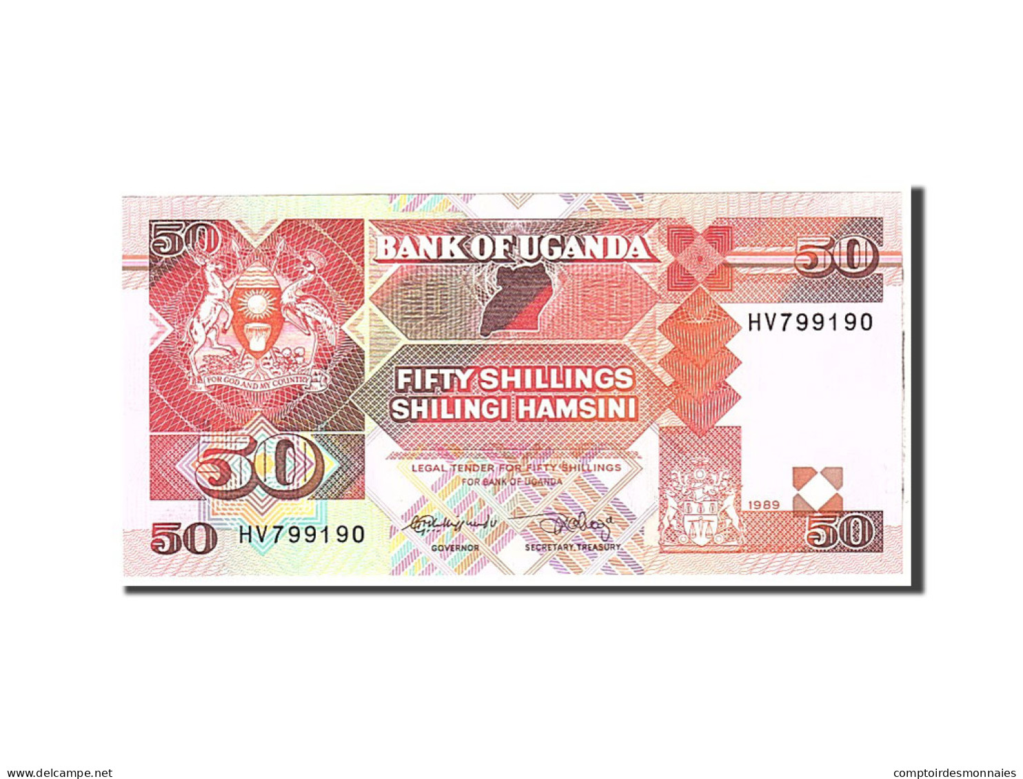 Billet, Uganda, 50 Shillings, 1989, Undated, KM:30b, NEUF - Ouganda