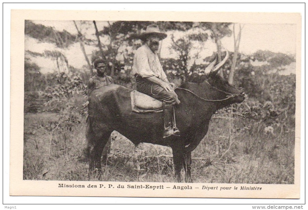 Angola - Cpa - Départ Pour Le Ministère - Missions Des P. P. Du Saint Esprit - Angola