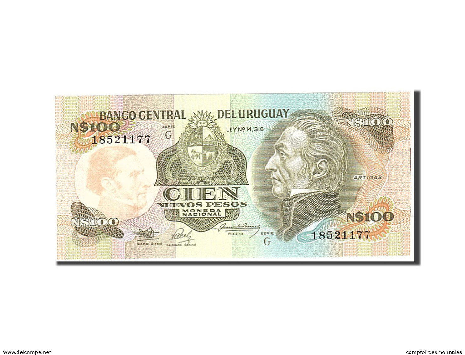 Billet, Uruguay, 100 Nuevos Pesos, 1986, Undated, KM:62c, SPL+ - Uruguay