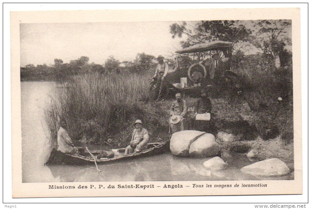 Angola - Cpa - Tout Les Moyens De Locomotion - Missions Des P. P. Du Saint Esprit - Angola