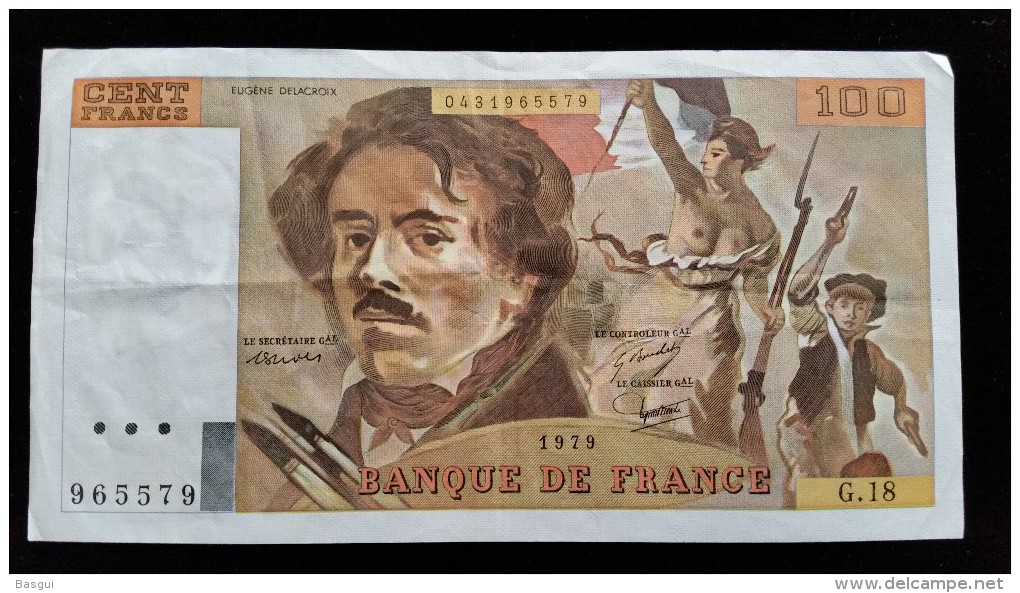 Billet 100 Francs "Delacroix"  -1979,  G.18 - 100 F 1978-1995 ''Delacroix''