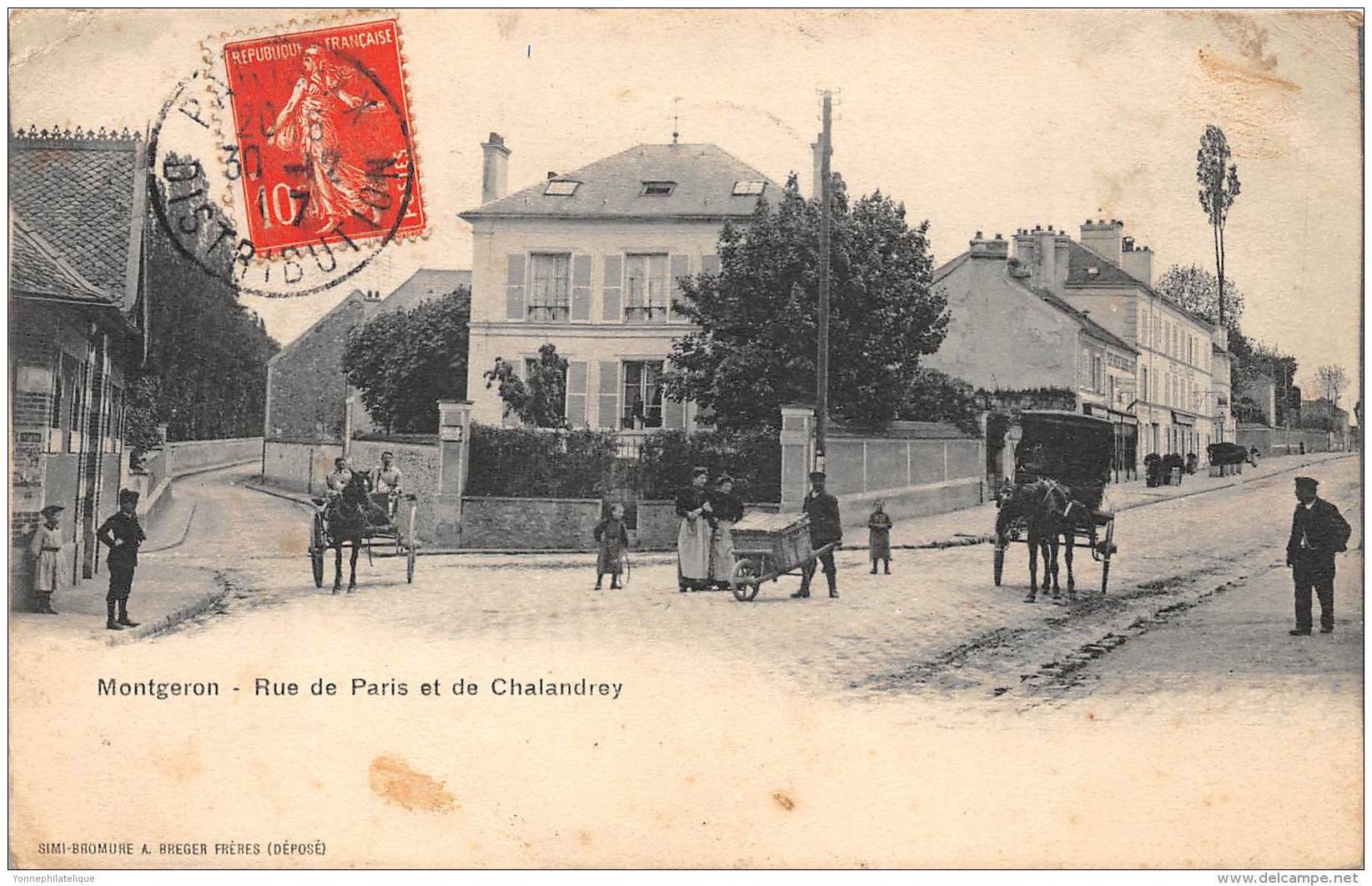 91 - ESSONNE - Montgeron - Rue De Paris Et De Chalandrey - Belle Animation - Montgeron