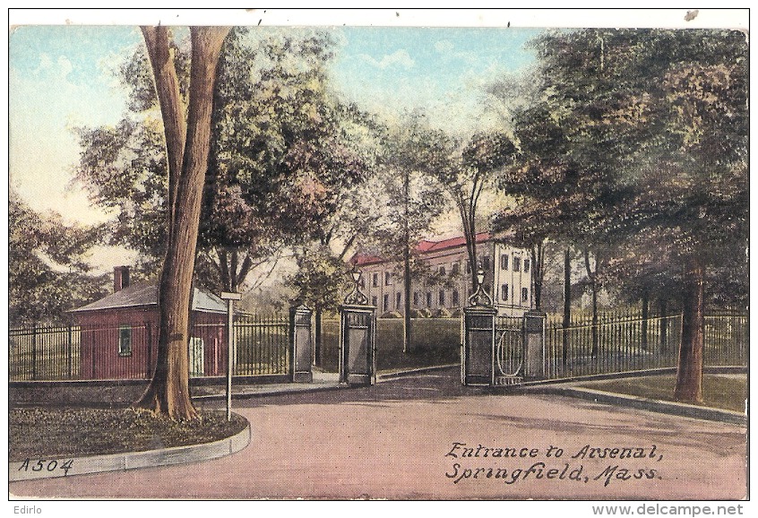 Springfield Mass Entrance To Arsenal Unused - - Springfield