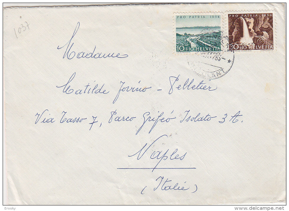 PGL DB061 - SUISSE PRO JUVENTUTE Yv N°563+565 SUR LETTRE POUR L'ITALIE - Storia Postale