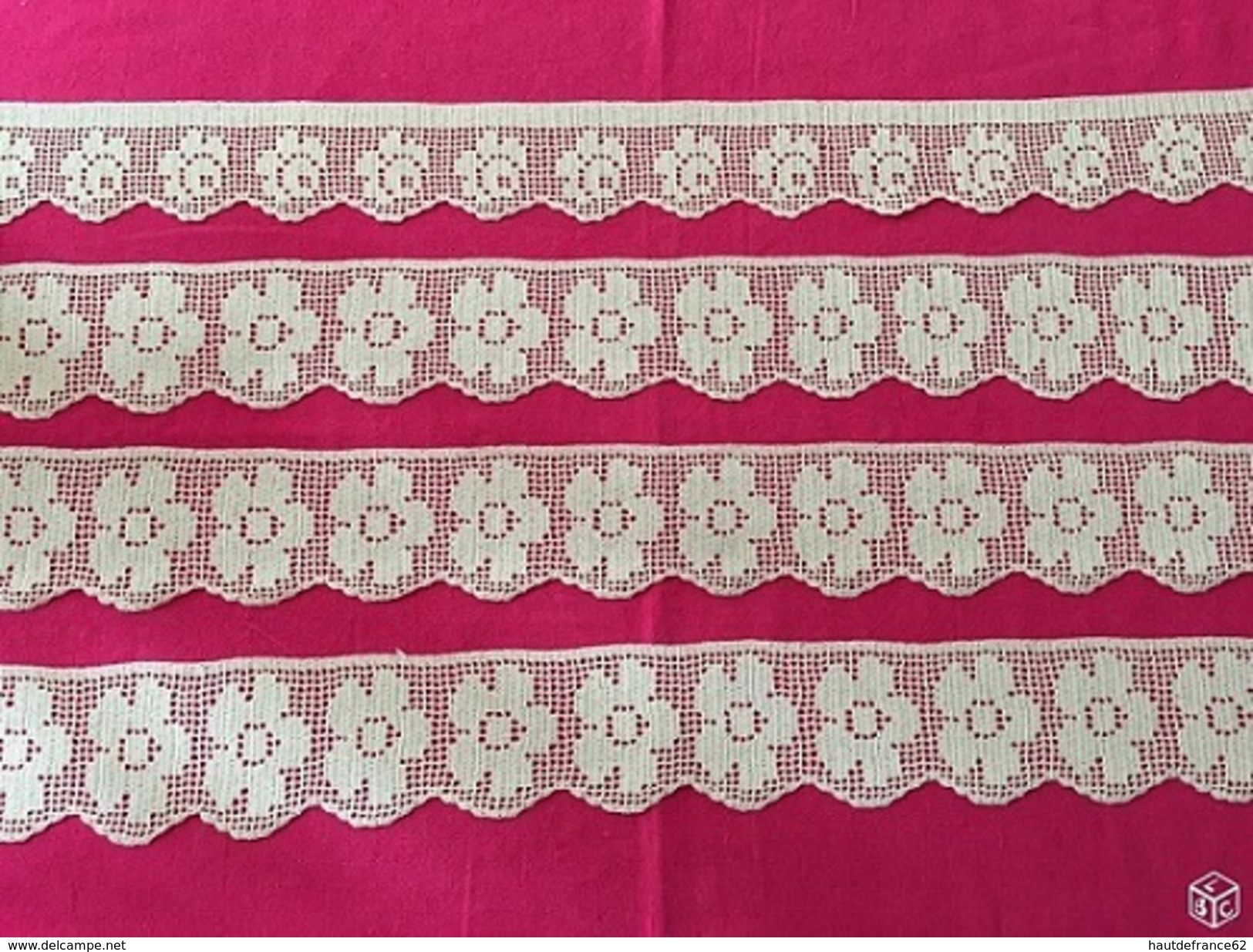 4 Bordures Au Crochet En Coton écru - Laces & Cloth