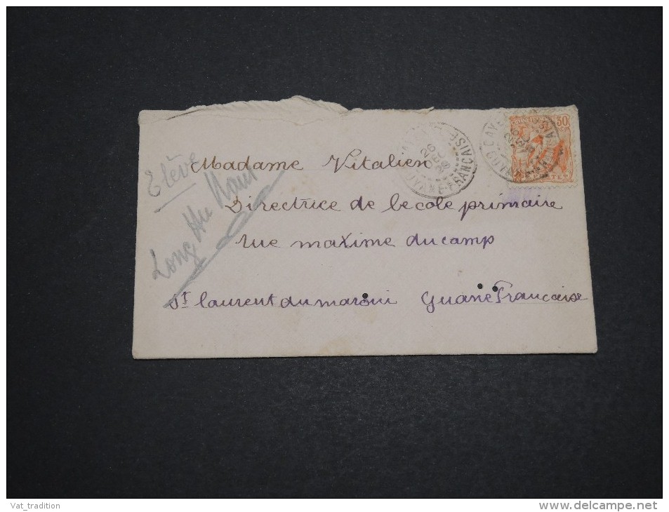 FRANCE / GUYANE - Enveloppe De Cayenne Pour St Laurent De Maroni En 1928 - A Voir - L 4945 - Briefe U. Dokumente