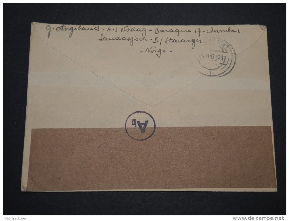 NORVÈGE - Enveloppe En Recommandé Exprès Par Avion Pour L 'Allemagne En 1943 Avec Contrôle Postal - A Voir - L 4951 - Lettres & Documents