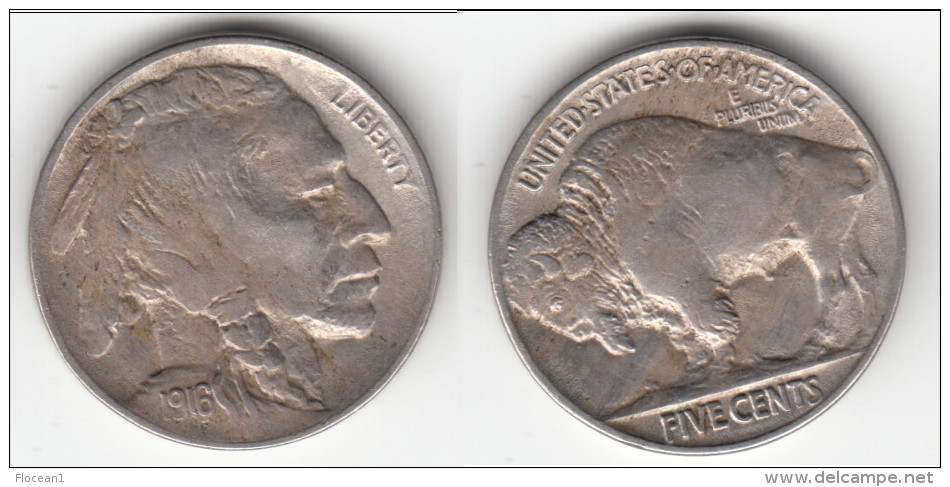 **** USA - ETATS-UNIS - UNITED-STATES - 5 CENTS 1916 - FIVE CENTS 1916 BUFFALO - NICKEL **** EN ACHAT IMMEDIAT !!! - 1913-1938: Buffalo