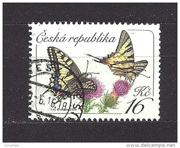 Czech Republic Tschechische Republik 2016 ⊙ Mi 881 Schmetterlinge, Butterflies. Yellow Swallowtail Papilio C6 - Oblitérés