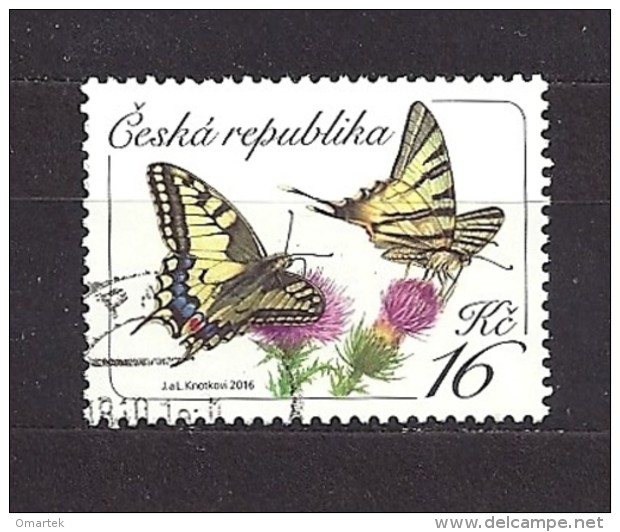 Czech Republic Tschechische Republik 2016 Gest Mi 881 Schmetterlinge, Butterflies. Yellow Swallowtail Papilio C7 - Oblitérés