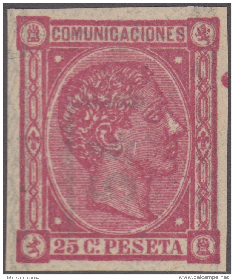 FAC-58 ESPAÑA SPAIN. SEGUI OLD FACSIMILE REPRODUCTION. ALFONSO XII. 1876. 25c. - Prove & Ristampe