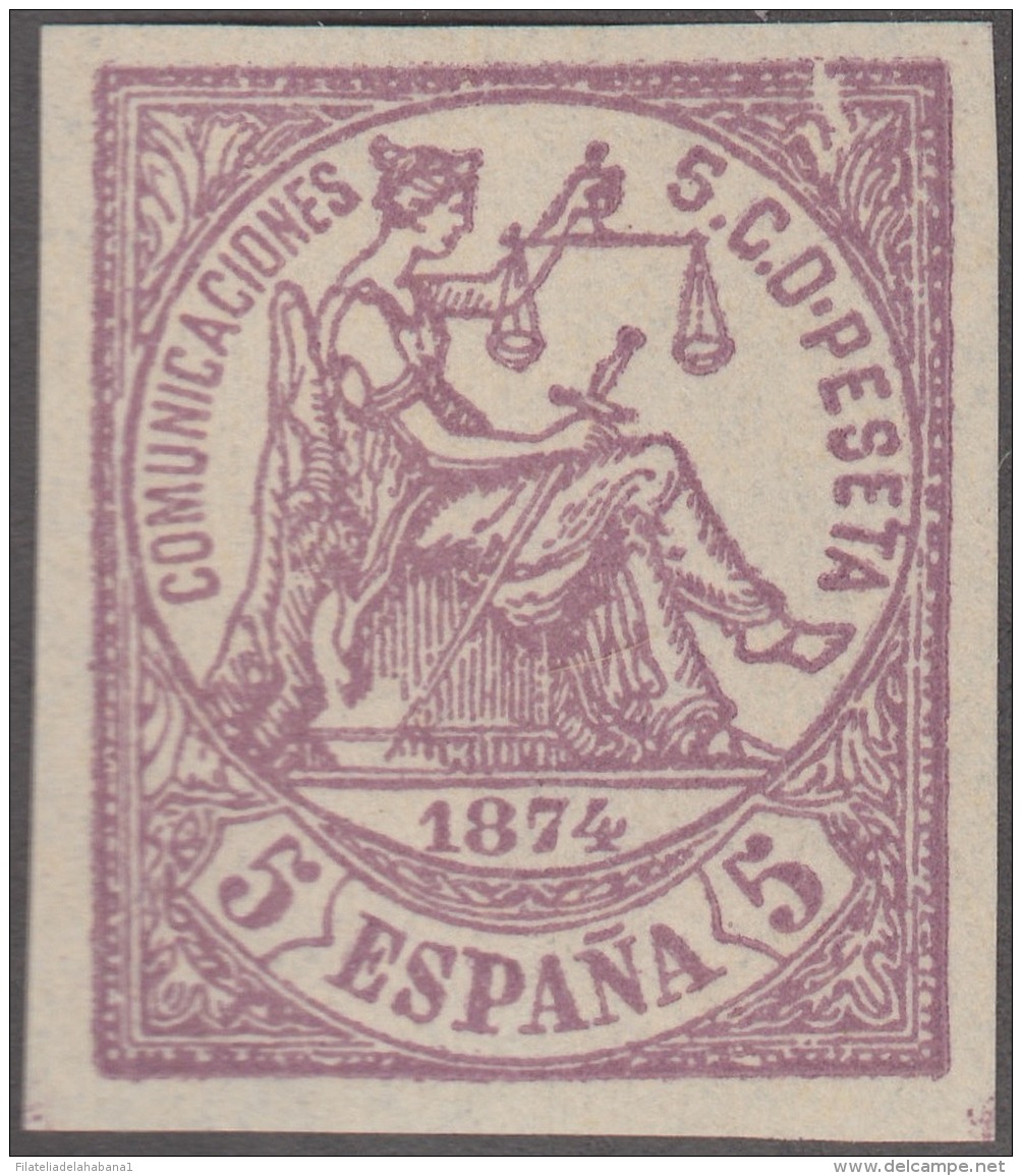 FAC-65 ESPAÑA SPAIN. SEGUI OLD FACSIMILE REPRODUCTION. 1874 5c. - Prove & Ristampe