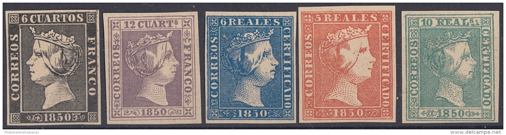 FAC-67 ESPAÑA SPAIN. SEGUI OLD FACSIMILE REPRODUCTION. ISABEL II. 1850 19c. COMPLET SET. - Prove & Ristampe