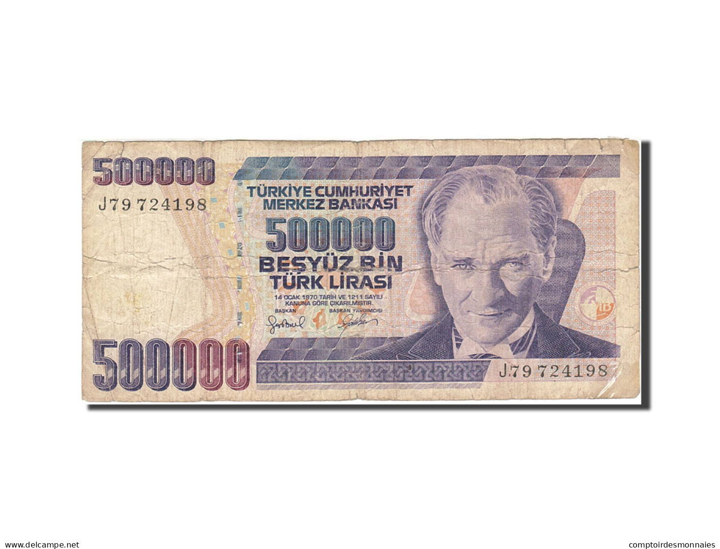 Billet, Turquie, 500,000 Lira, 1998-2002, 1998, KM:212, B - Turquie