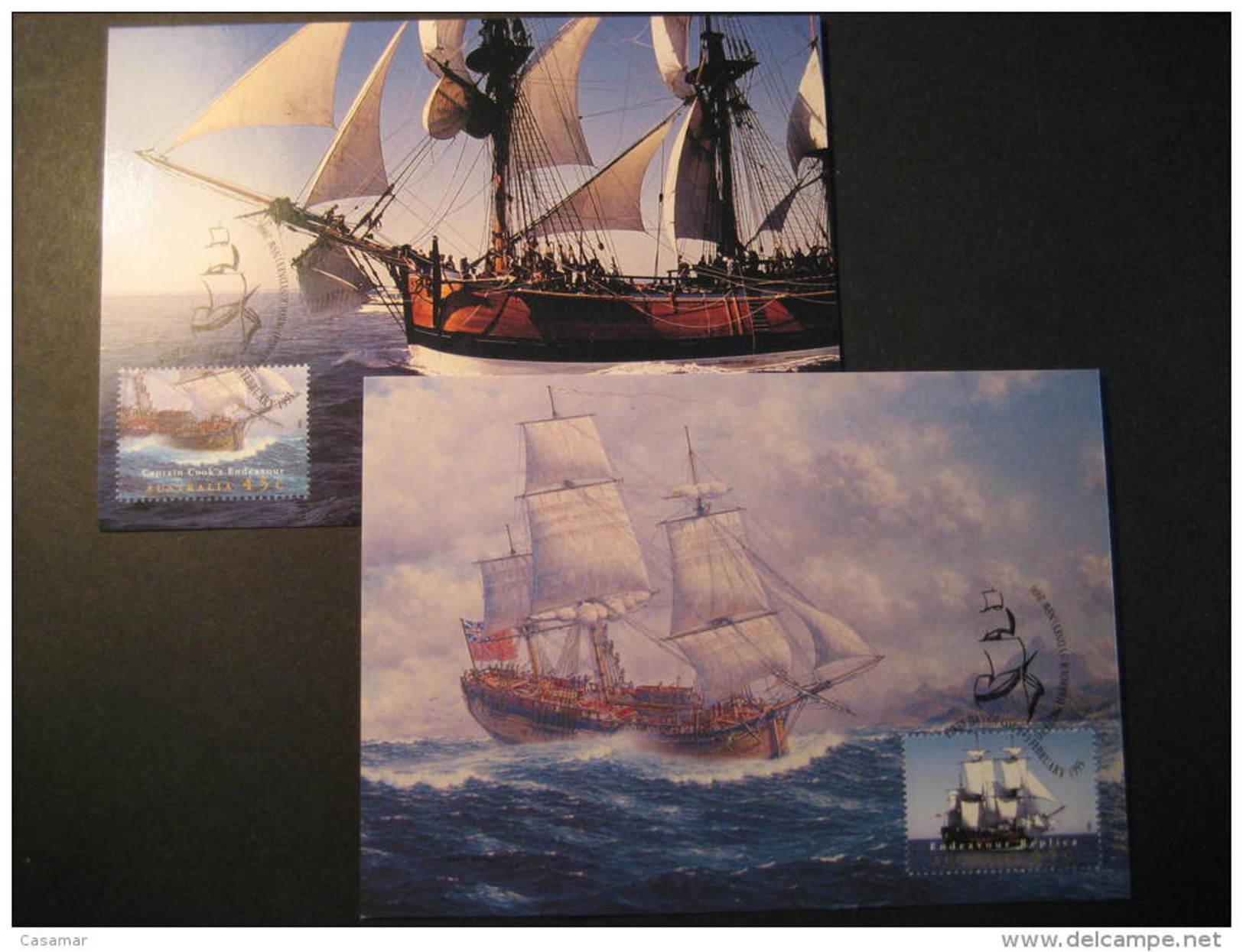 Darling Harbour 1995 ENDEAVOUR Captain COOK Ship Ships Australia Set 2 Maxi Maximum Card - Ships