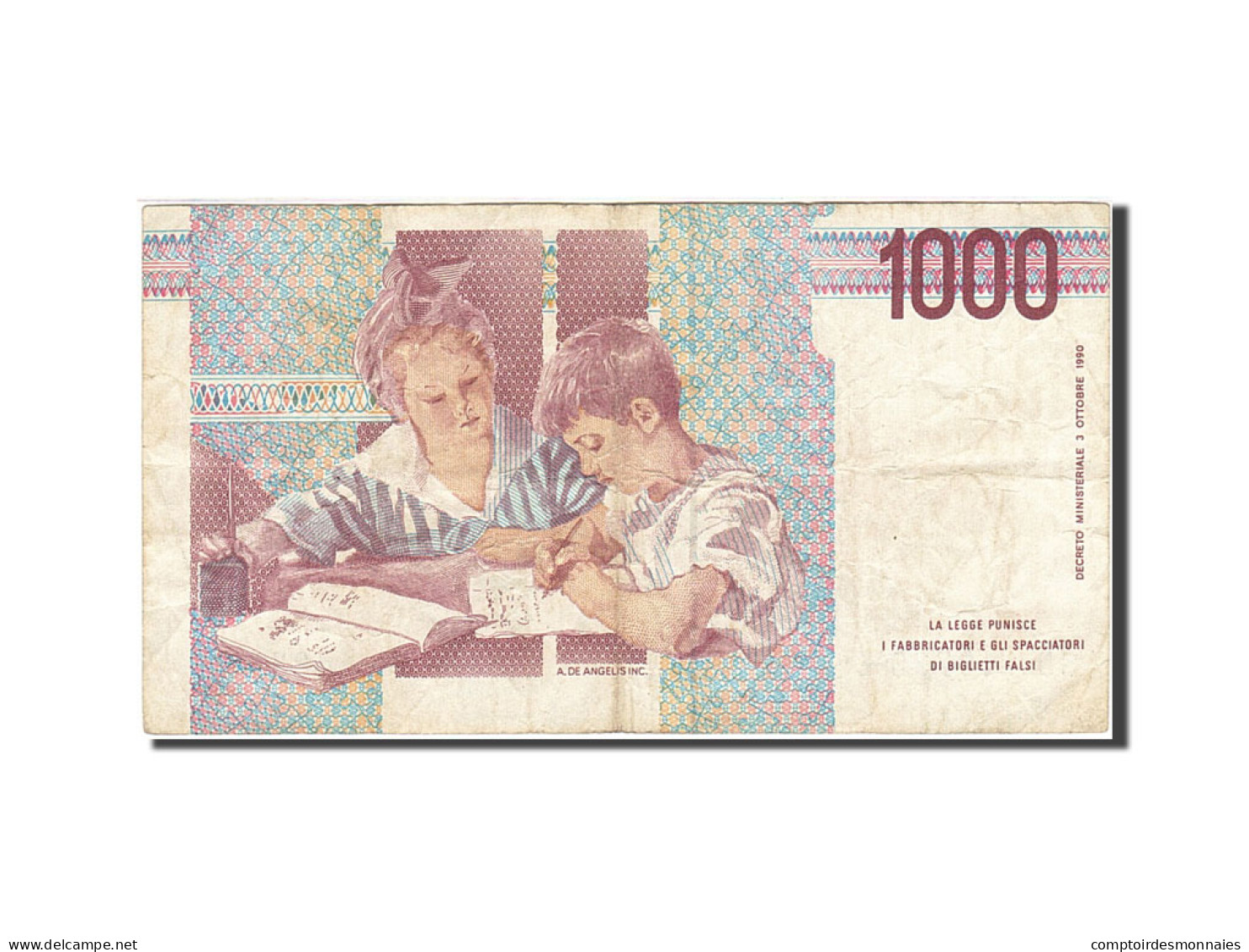 Billet, Italie, 1000 Lire, 1990-1994, 1990, KM:114b, TB - 1000 Lire