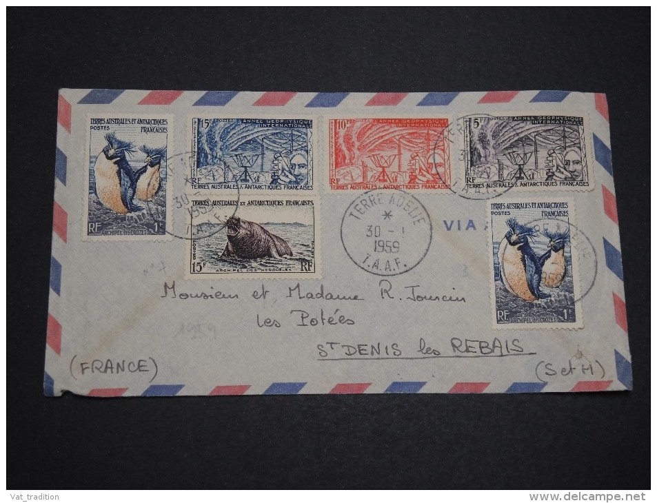 T.A.A.F.- Enveloppe De Terre Adélie Pour La France En 1959 , Affranchissement Plaisant - A Voir - L 4982 - Covers & Documents
