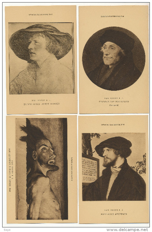 Hans Holbein Né A Augsburg Serie 9 Cartes Erasmus Rotterdam, Bonifacius Amerbach, Dorothea Offenburg, Edelfrau - Peintures & Tableaux