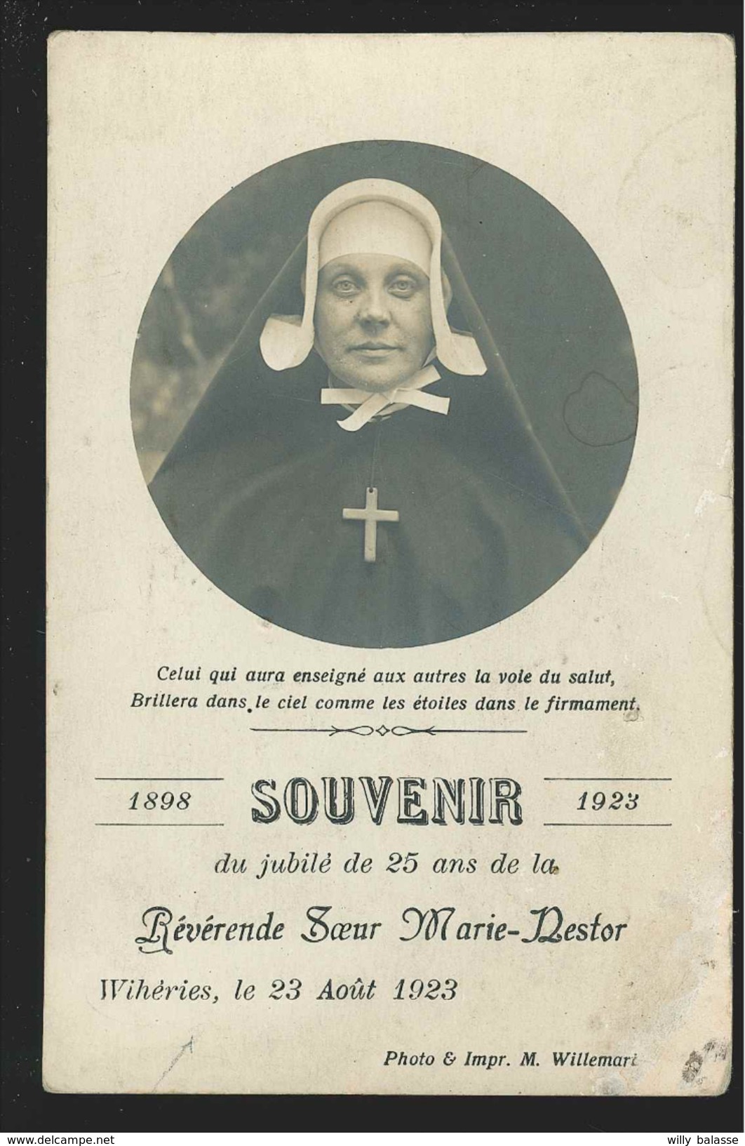 +++ CPA - WIHERIES - Souvenir Du Jubilé De 25 Ans De La Révérende Soeur Marie Nestor - 1898 - 1923   // - Dour