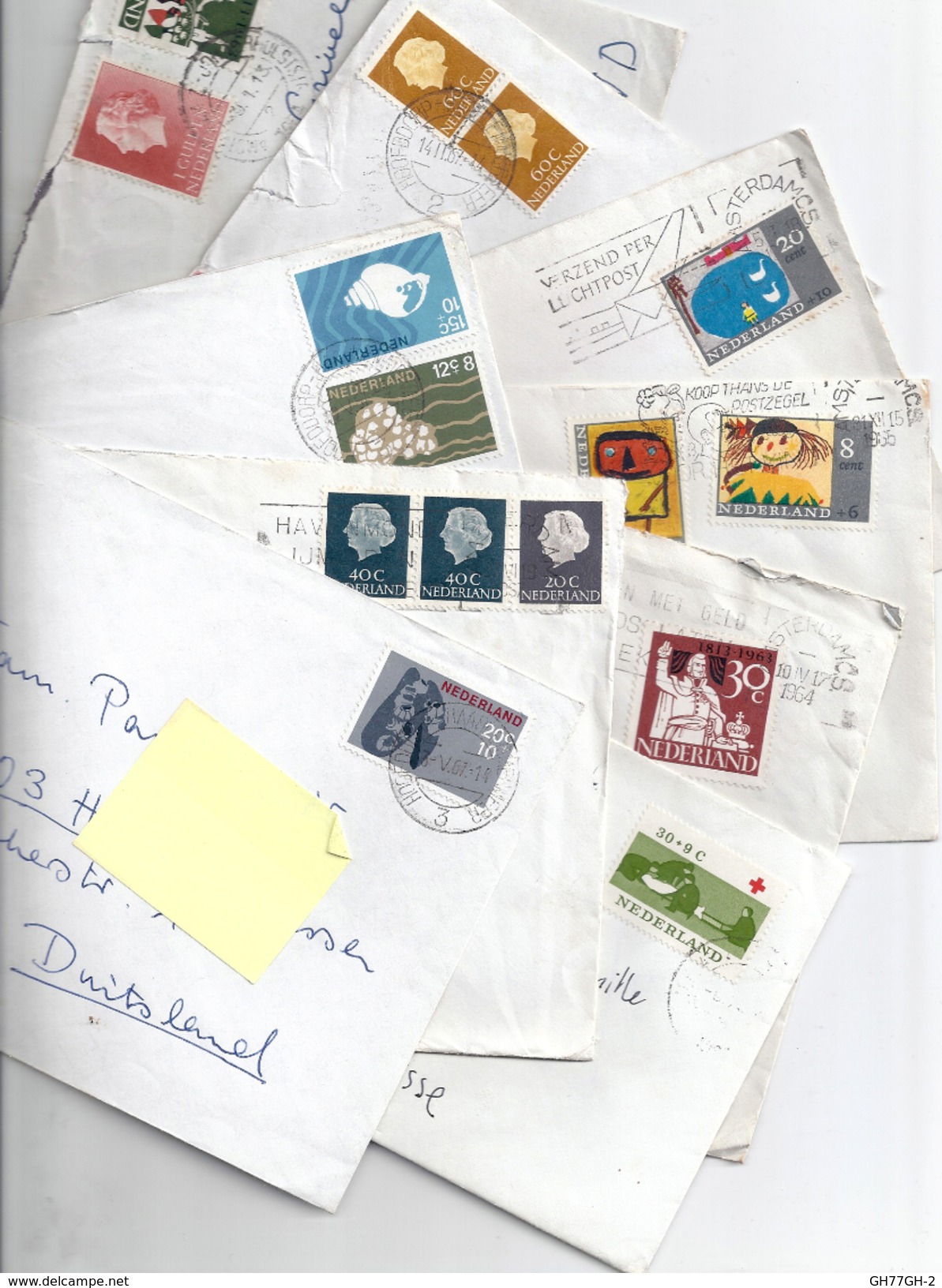 LOT 50 TIMBRES NEDERLAND -Hollande-Pays-Bas-stamps- 1960/1980 Sur Enveloppes -on Envelopes - Lots & Kiloware (mixtures) - Max. 999 Stamps