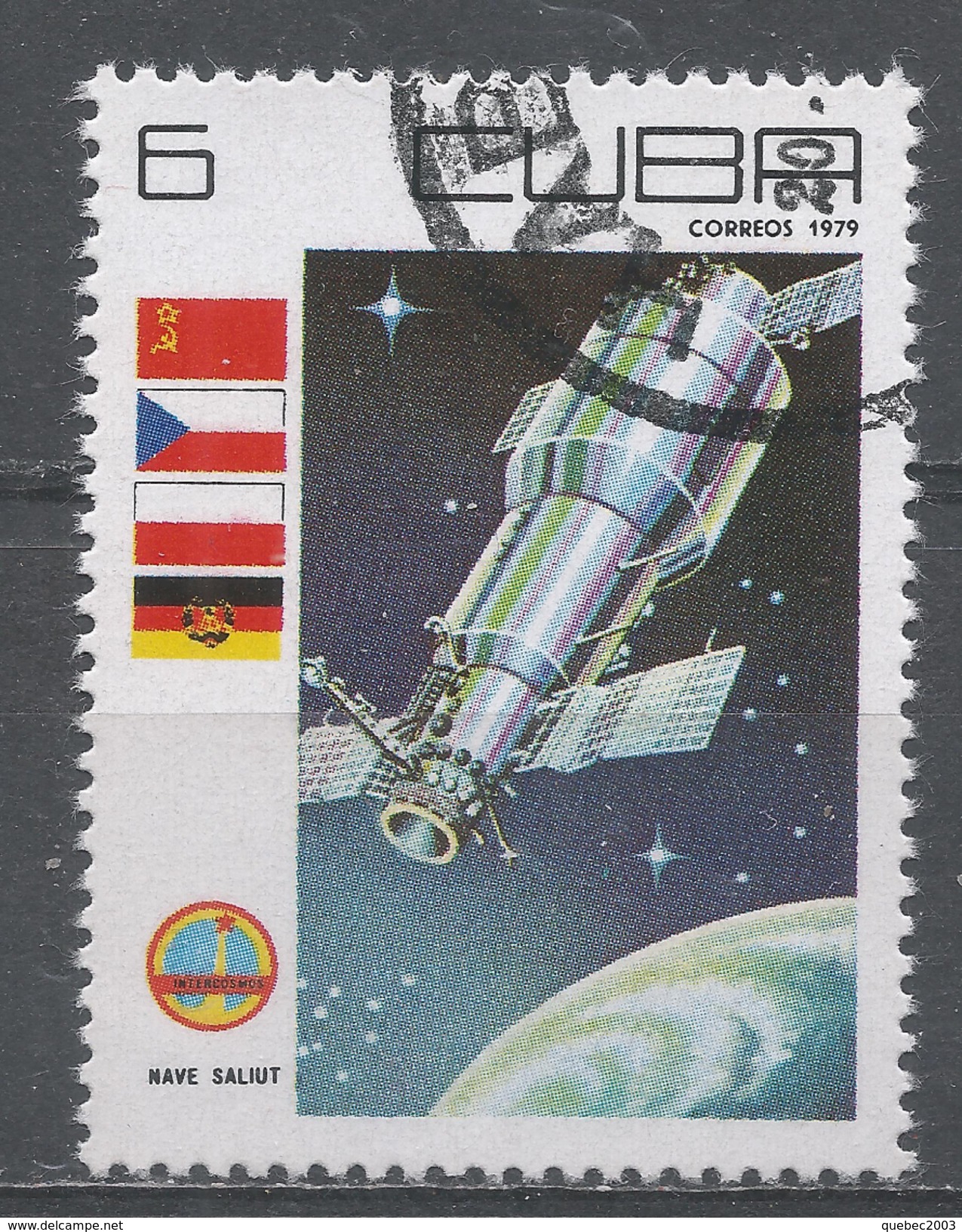 Cuba 1979. Scott #2246 (U) Cosmonaut's Day: Salyut - Oblitérés