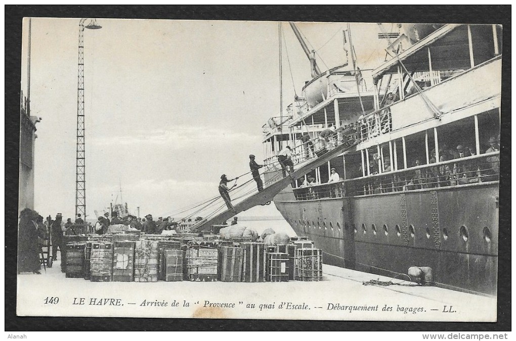 LE HAVRE Débarquement Des Bagages Du Bateau "Provence" (LL) Seine Maritime (76) - Non Classés