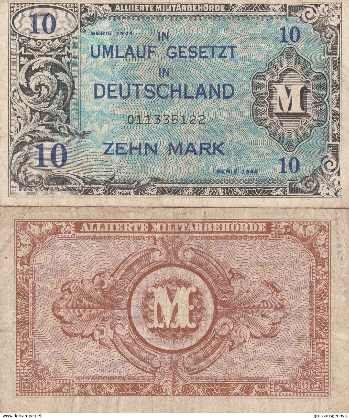 8066) 10 ZEHN MARK GERMANIA OCCUPAZIONE ALLEATA DEUTSCHLAND UMLAUF GESETZT OCCUPATION DES ALLIES EN ALLEMAGNE - 10 Mark