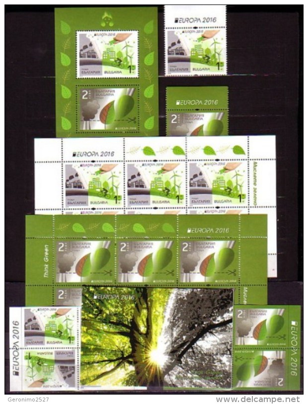 Europa CEPT 2016 BULGARIA Think Green - Fine Set + S/S + 2 Sheets + Booklet MNH - 2016