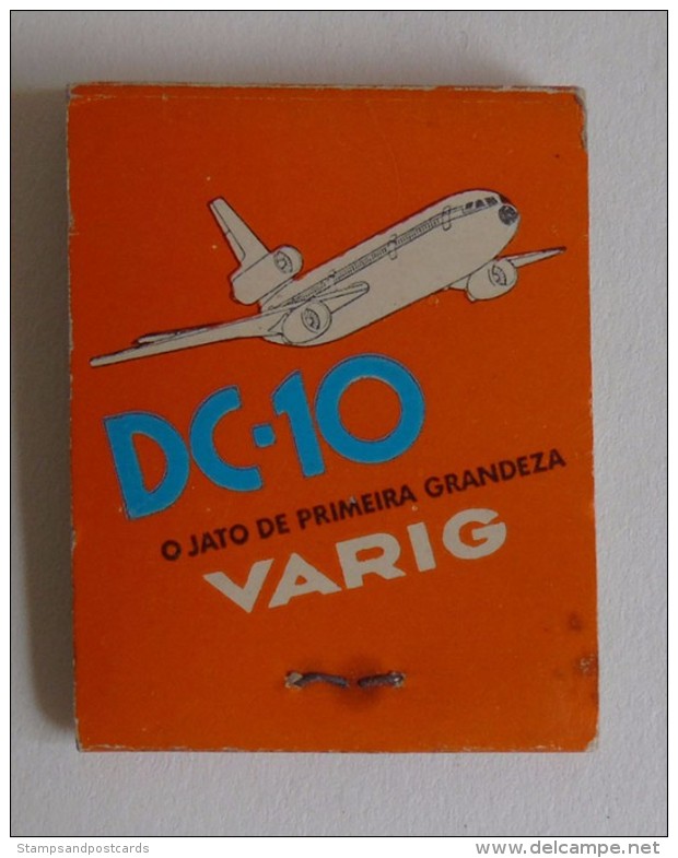 Varig Brèsil Brasil McDonnell Douglas DC-10 Boite D´ Allumettes Publicitaire Matchcover Varig Brazil - Cajas De Cerillas