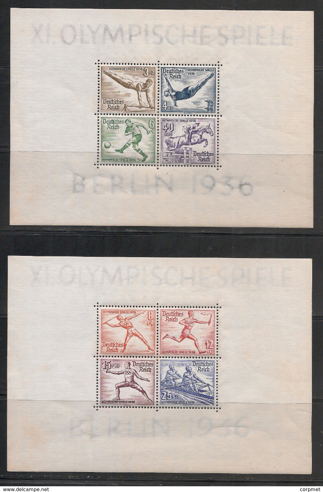 OLYMPIC GAMES - JEUX OLYMPIQUES - BERLIN 1936 - SOUVENIR SHEETS - Yvert # Bloc 4 -5 - ** MNH - Sommer 1936: Berlin